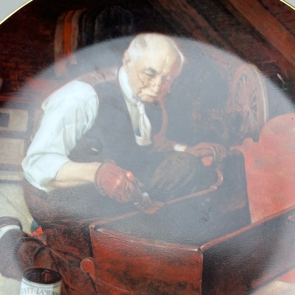 Edwin M Knowles Norman Rockwell Grandpa's Gift Plate - Picture 4 of 9
